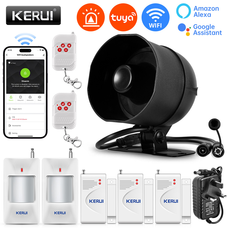 Smart Home Automation Kit - KERUI 120db Siren Alarm System WiFi