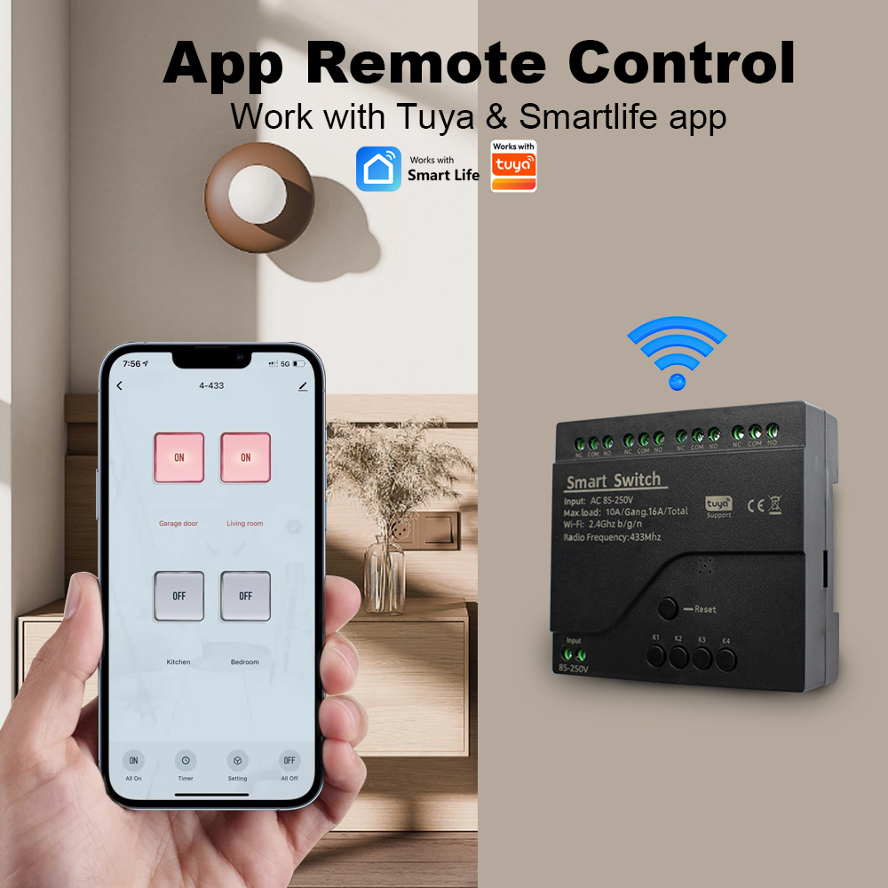 New 4CH Motor Smart Switch WIF - огляд і ціна Smart Light Switch Wifi