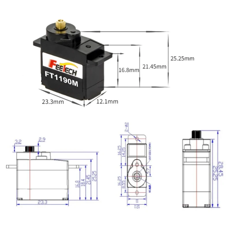 FEETECH FT1190M 4.8-6v 3.5kg M - огляд і ціна Microcontroller Kit