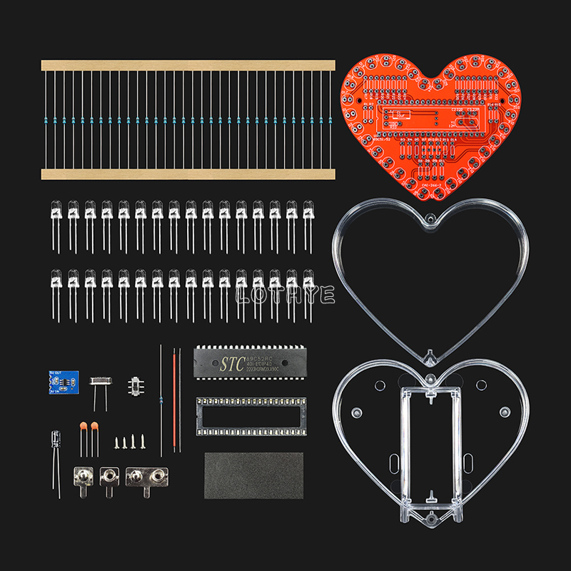 Multicolor LED Heart Shape Flo - огляд і ціна Microcontroller Kit