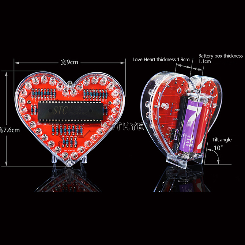 Multicolor LED Heart Shape Flo - огляд і ціна Microcontroller Kit